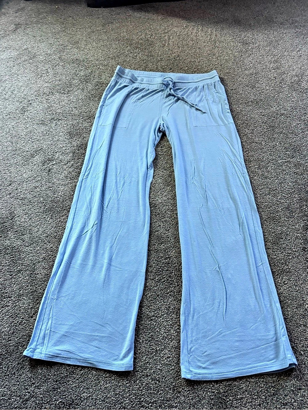 Blue Wide Leg Pajama Pants